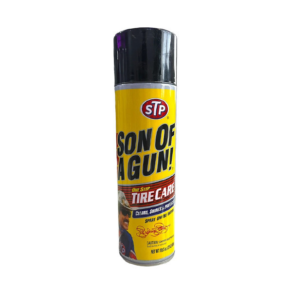 اسپری تمیز کننده و براق کننده تایر خودرو اس تی پی مدل Sun Of Gun حجم 595 میلیلیتر